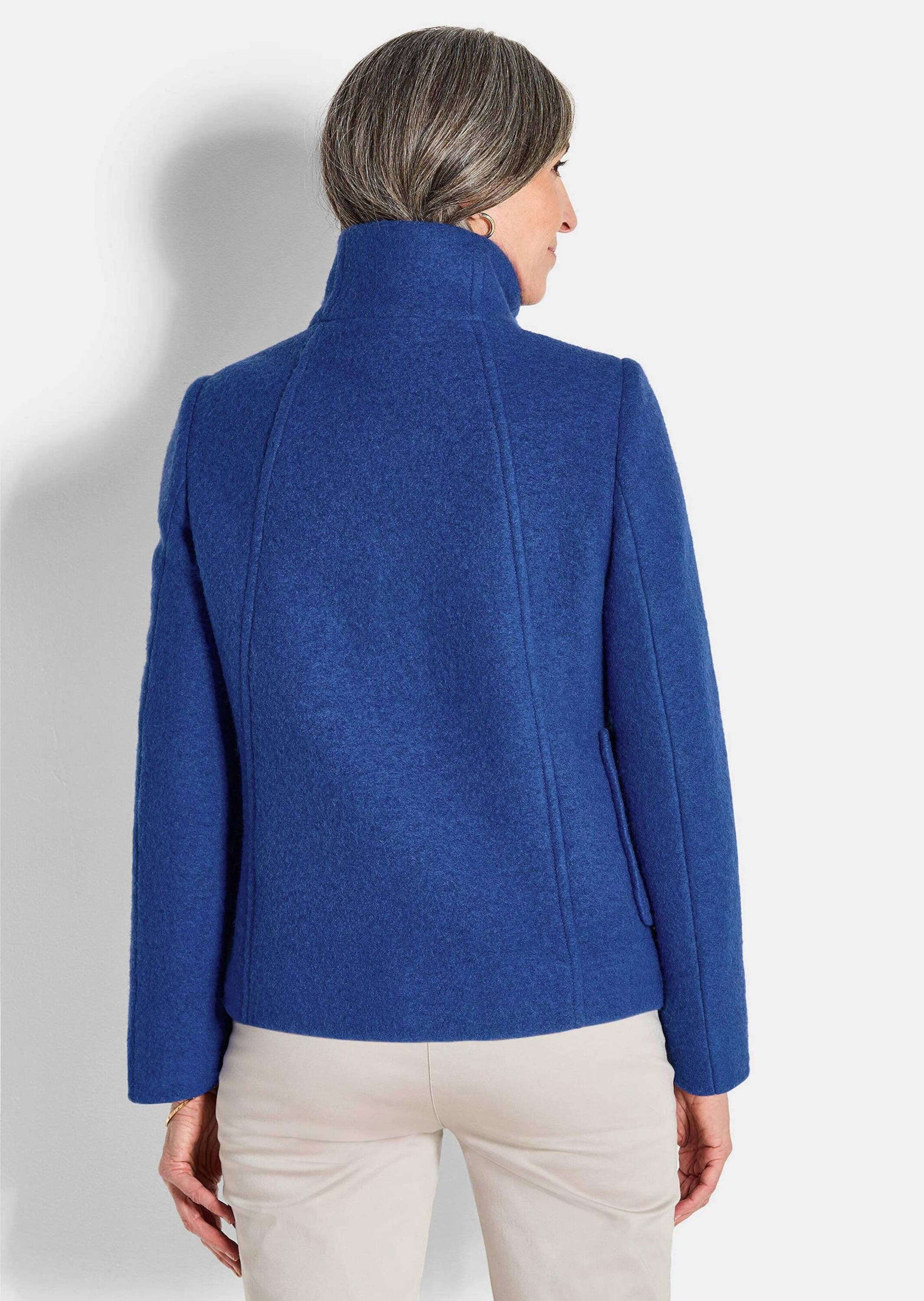 GOLDNER Wolljacke Elegante Kurzjacke mit Stehkragen Businessjacke mit Knopfverschluss, aufgesetzten Taschen und Langarm