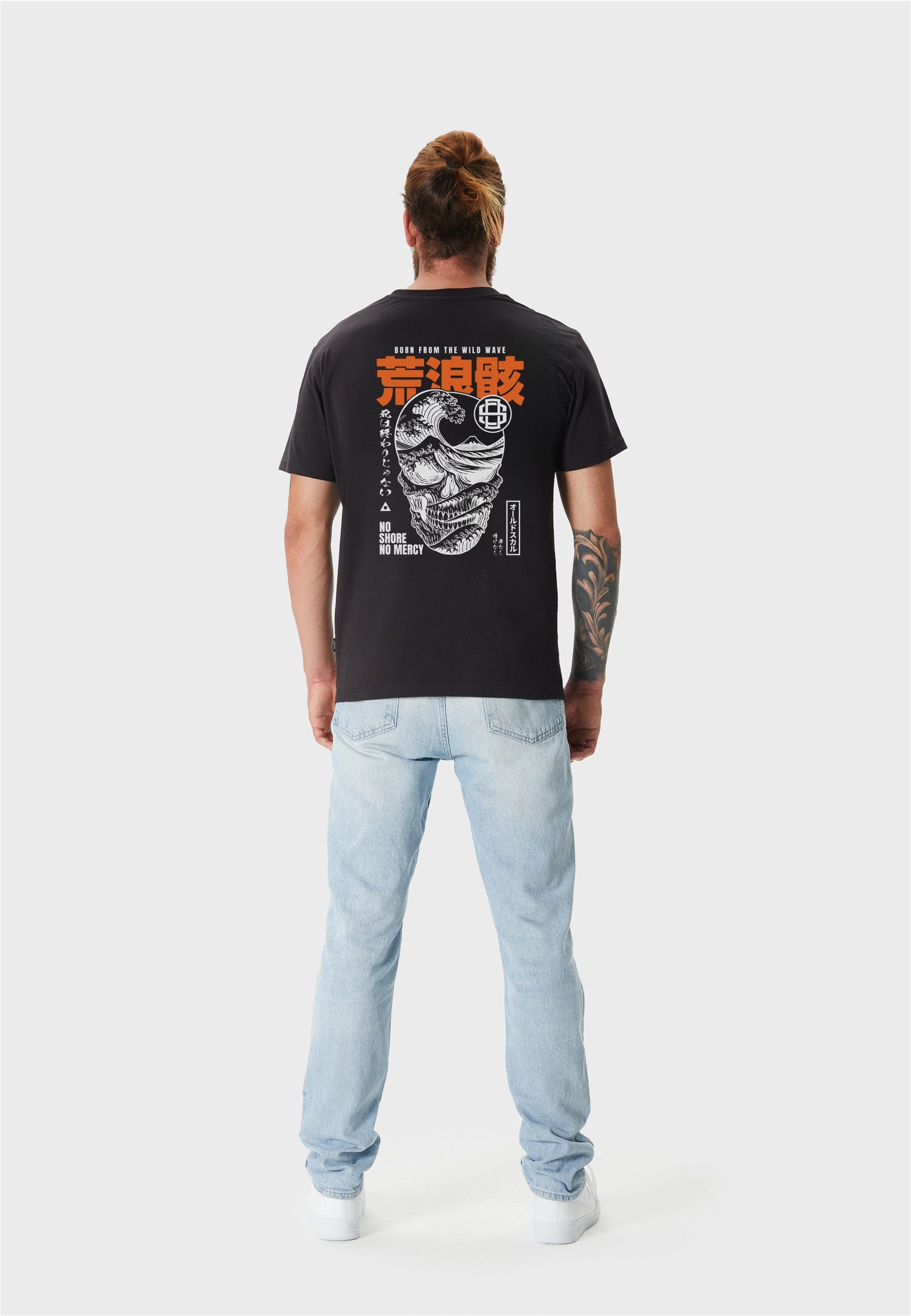 Oldskull T-Shirt Asian Big WaveSkull Graphic mit großem Backprint