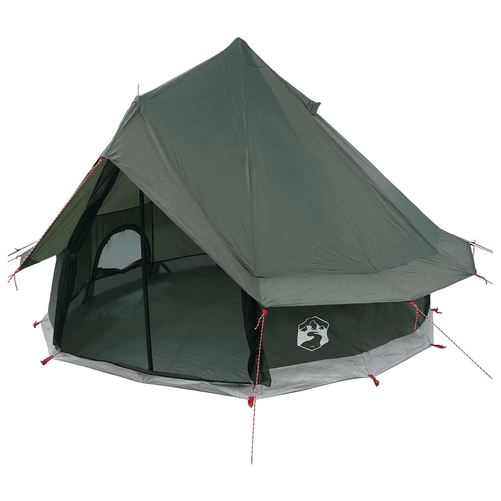 vidaXL Tipi-Zelt Tipi Zelt 4 Personen Olivegrün Polyester und Stahl, (1 tlg)