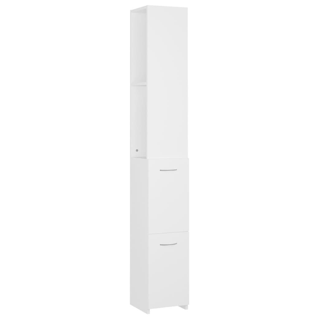 DOTMALL Badezimmer-Set Badschrank Weiß 25x26,5x170 cm Holzwerkstoff