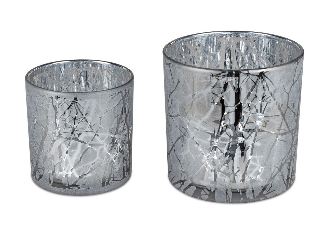 formano D:12cm Windlicht, H:15cm Silber Glas