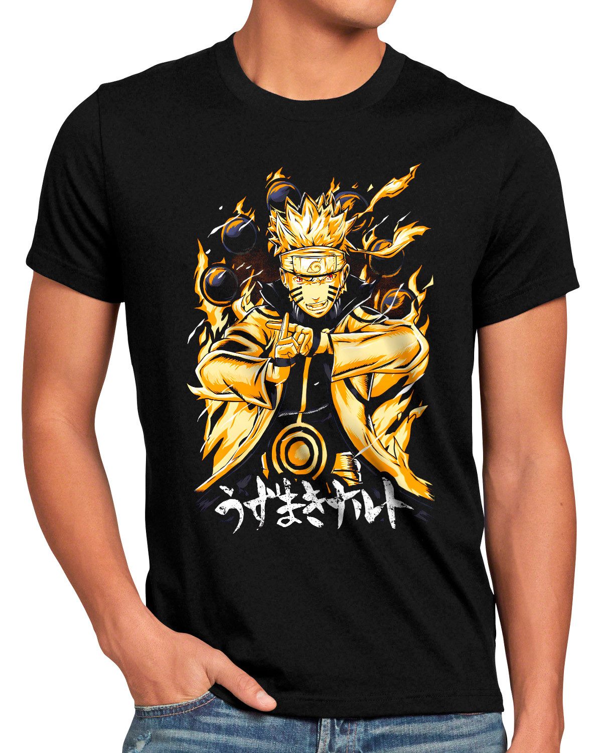 style3 Print-Shirt Herren T-Shirt Nine-Tails Mode hatake shikamaru kage naruto