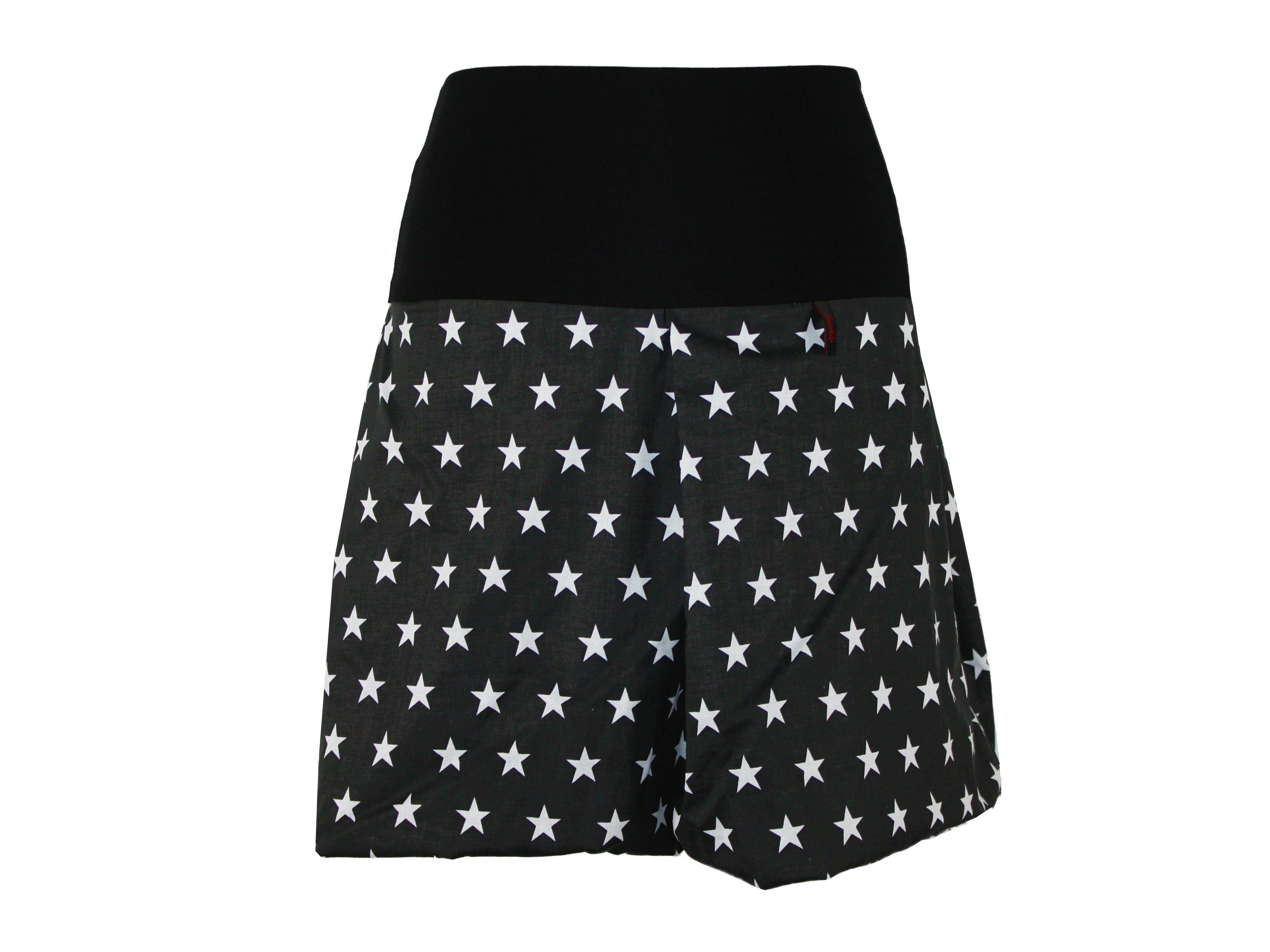 dunkle design Minirock Ballonrock Baumwolle Sterne elastischer Bund