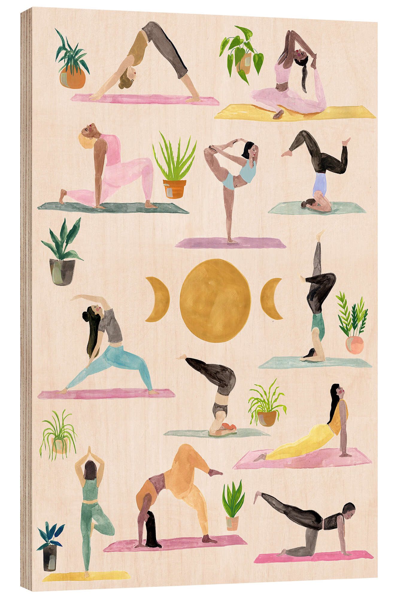 Posterlounge Wandbild Yogis, Laura Page, erhältlich als Poster, Leinwandbild, Wandsticker oder Acrylglasbild