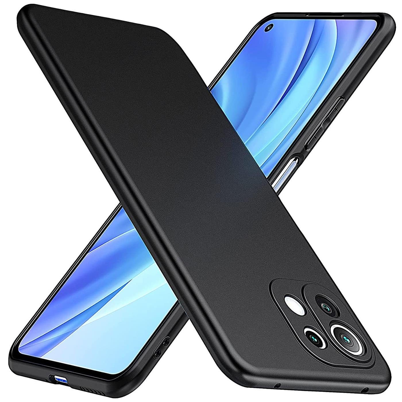 CoolGadget Handyhülle Black Series Handy Hülle für Xiaomi Mi 11 Lite 6,55 Zoll, Edle Silikon Schlicht Schutzhülle für Xiaomi Mi 11 Lite 4G/5G Hülle