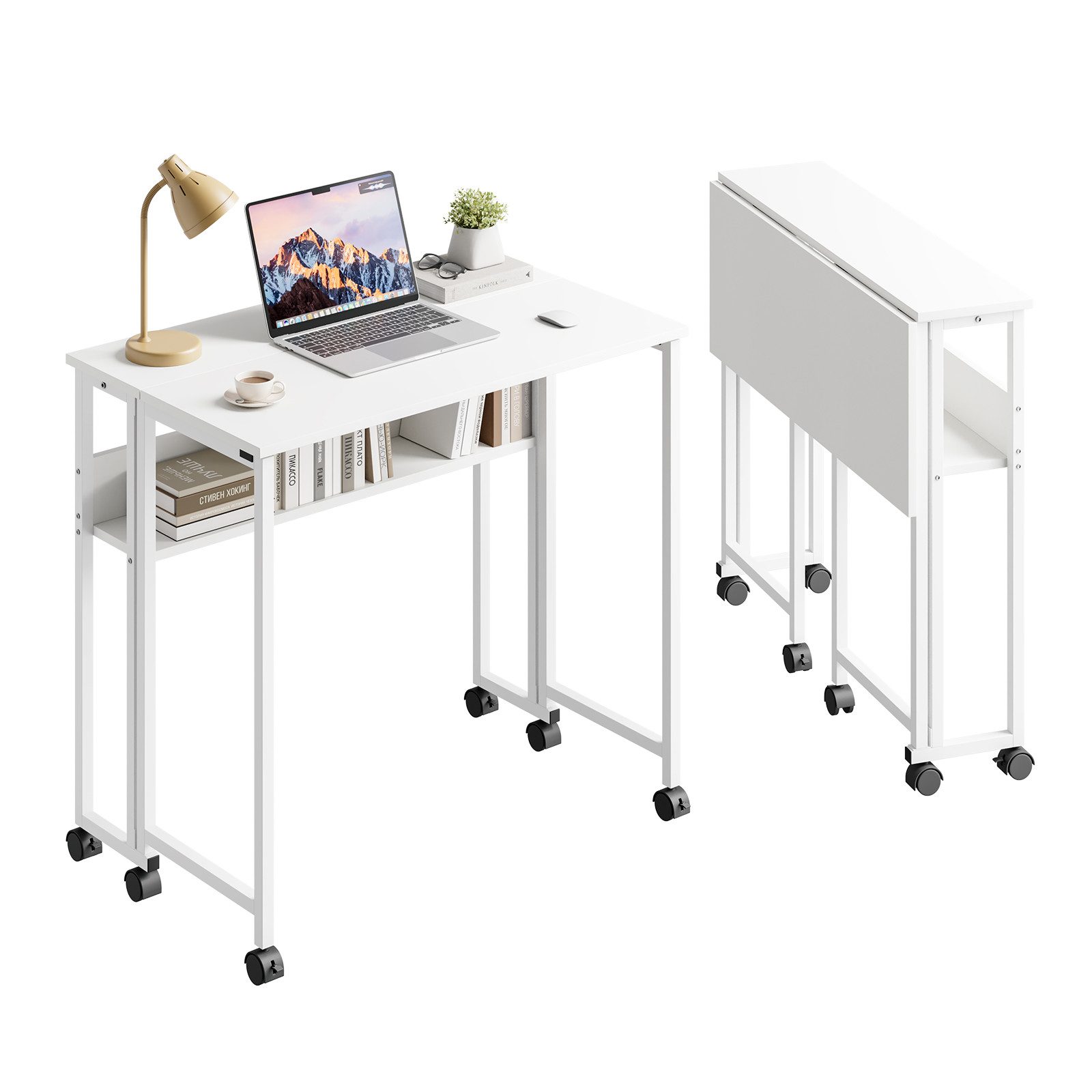 NAIMP Klapptisch Faltbar Schreibtisch Platzsparender Computertisch kleiner günstig online kaufen