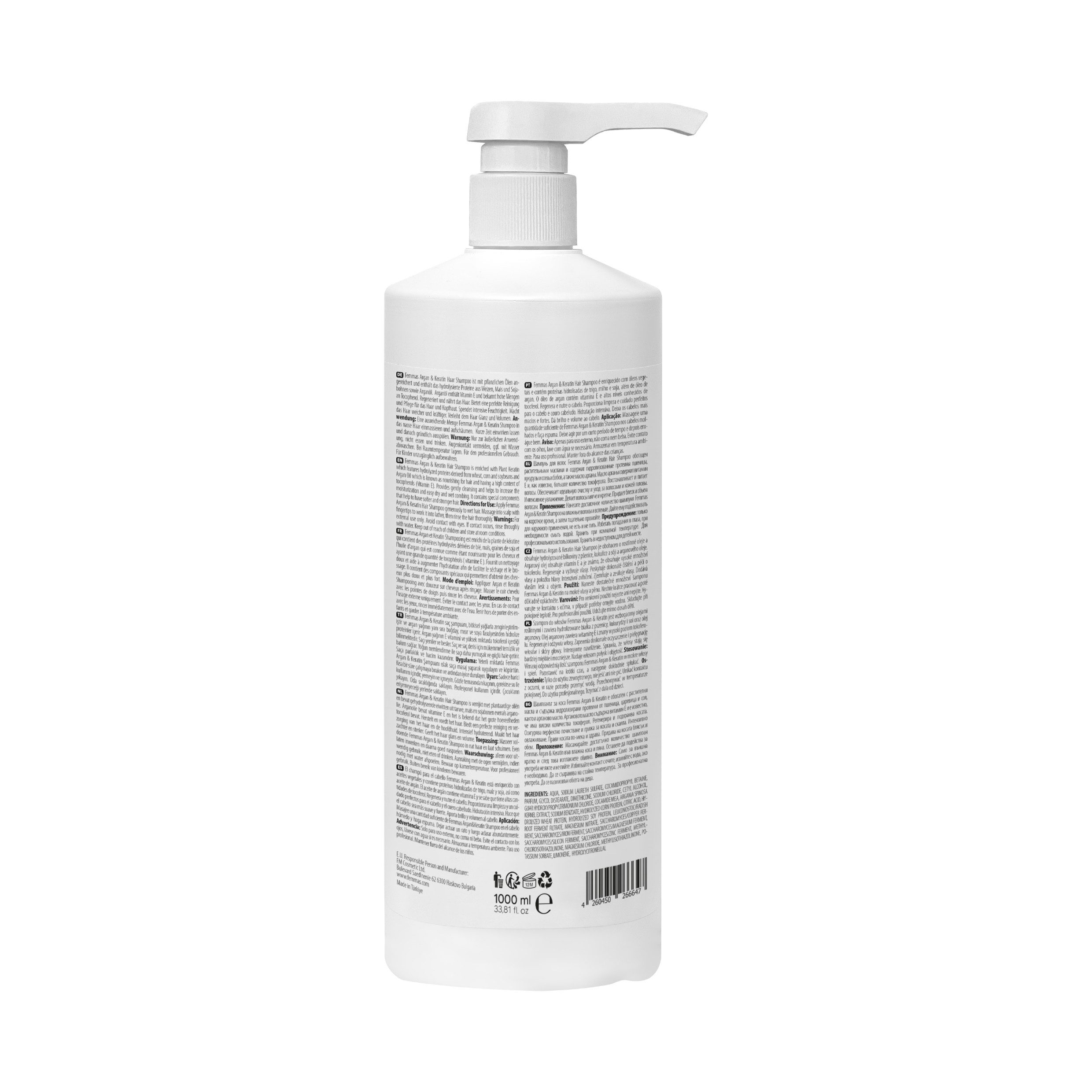 Femmas Premium Haarshampoo Femmas Argan & Keratin Shampoo 1000ml
