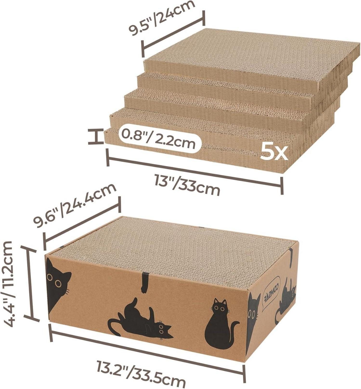 Thumbnail - LuxusKollektion Katzen-Halsband Katzenkratzbrett 5 Schichten Wellpappe 5er-Set mittel