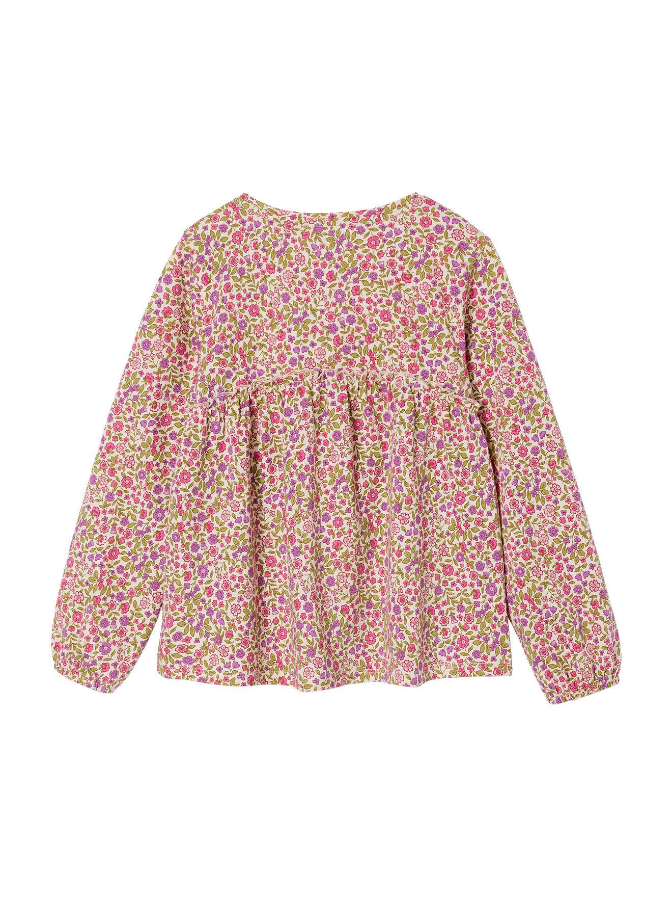 vertbaudet Langarmshirt Mädchen Blusenshirt mit Print Ballonärmel