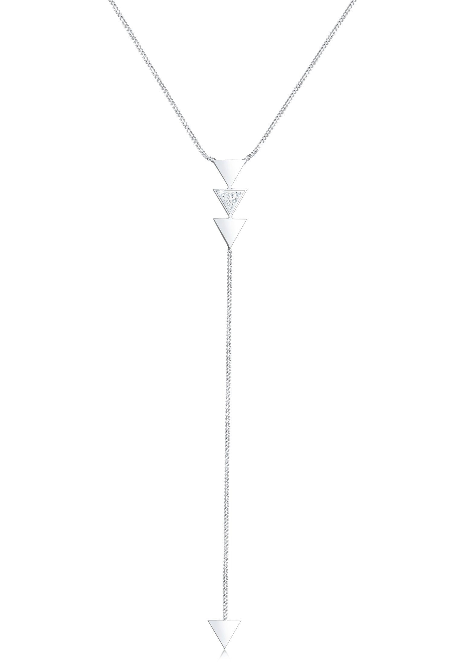 Elli Collierkettchen Y-Kette Dreieck Kristalle 925 Silber