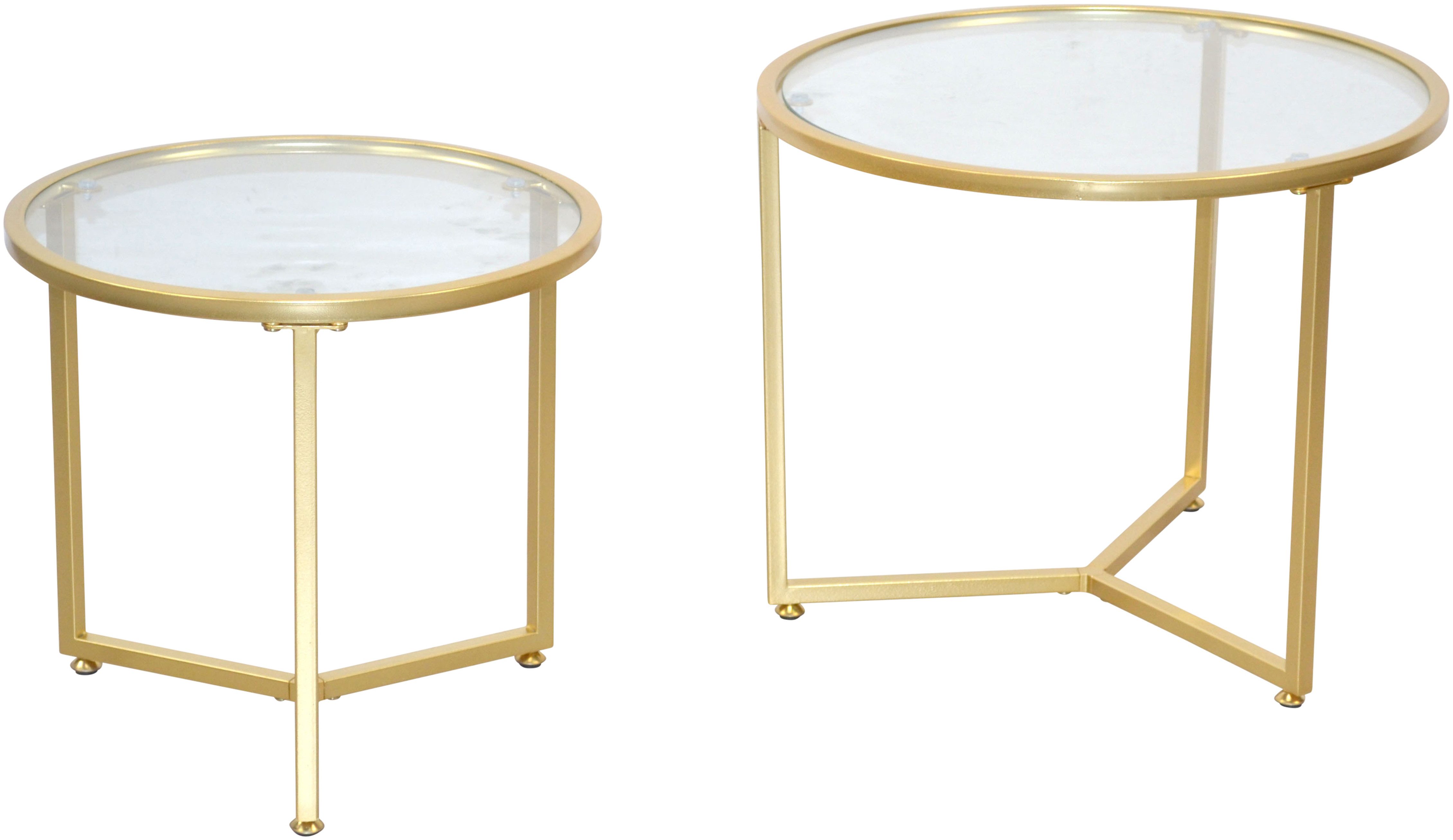 ACTONA GROUP Satztisch Alina (Set, 2-St., 2tlg. Set), Sicherheits-Klarglasplatte