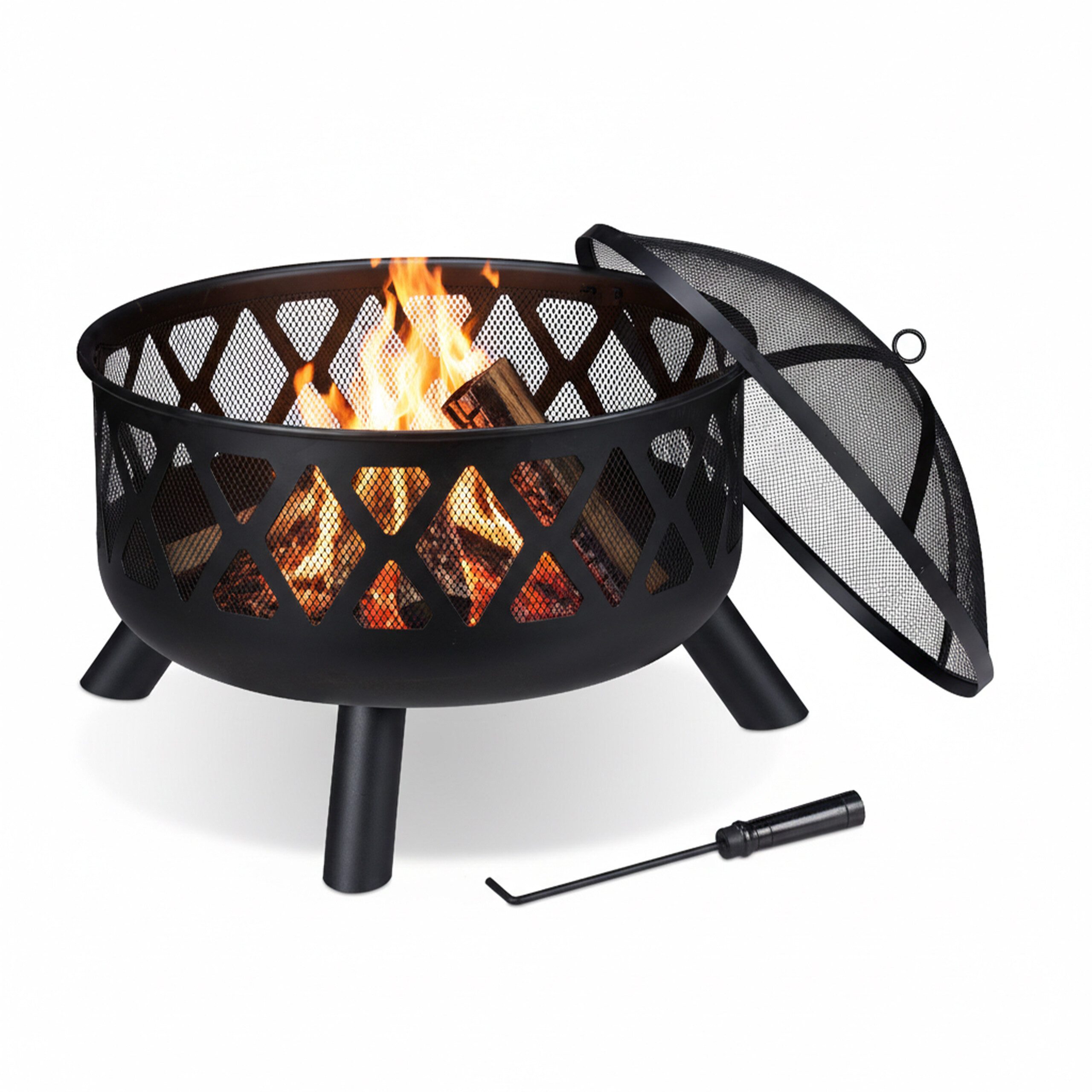 relaxdays Feuerschale mit Funkenschutz günstig online kaufen
