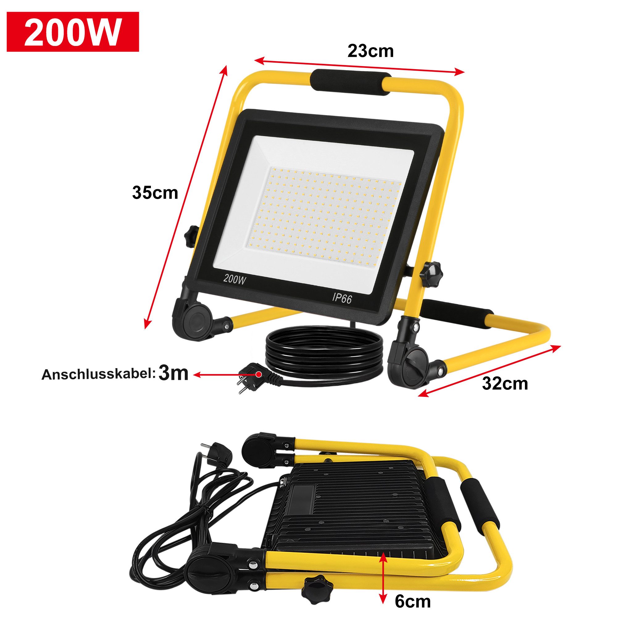 FIVMEN LED Flutlichtstrahler LED Fluter Floodlight, LED Baustrahlermit 3M K günstig online kaufen