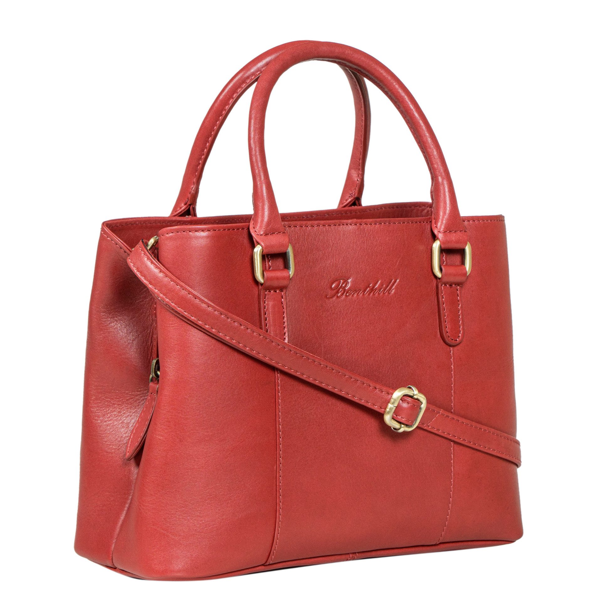 Benthill Handtasche Damen Echt Leder Henkeltasche Umhängegurt Vintage Tasche Umhängetasche, Schultergurt / Umhängegurt Reißverschlussfach