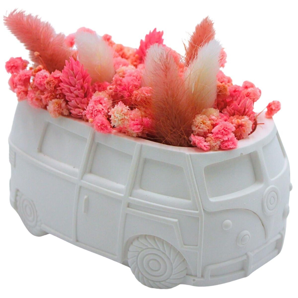 Dekohelden24 Übertopf Dekohelden24 - Handmade - Collection, Keramik-Deko Bus, cm.