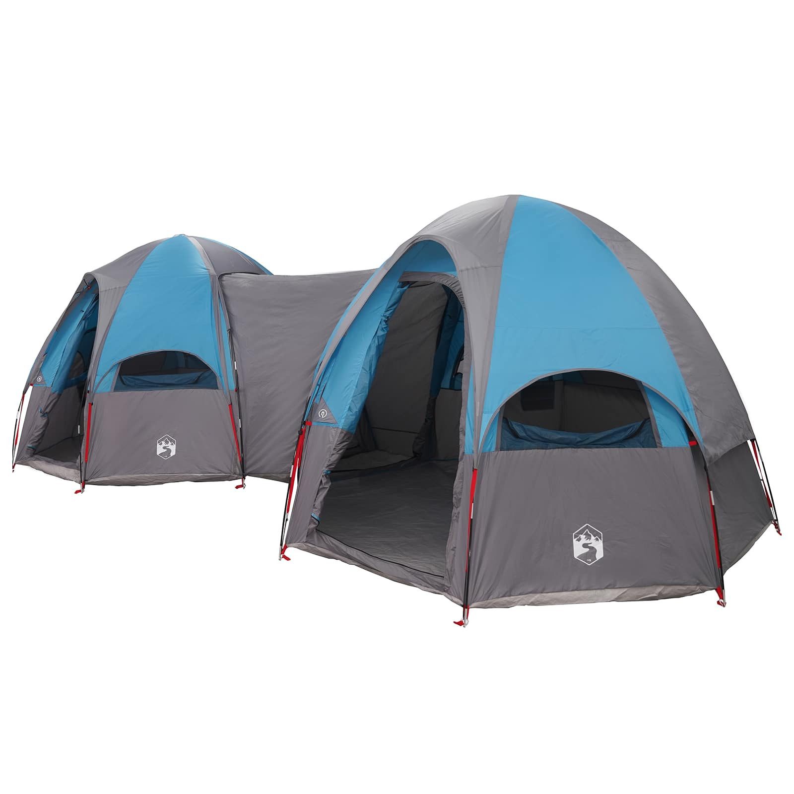 vidaXL Kuppelzelt Familienzelt mit Regenschutz wasserdicht 14 Personen Blau, (1 tlg)