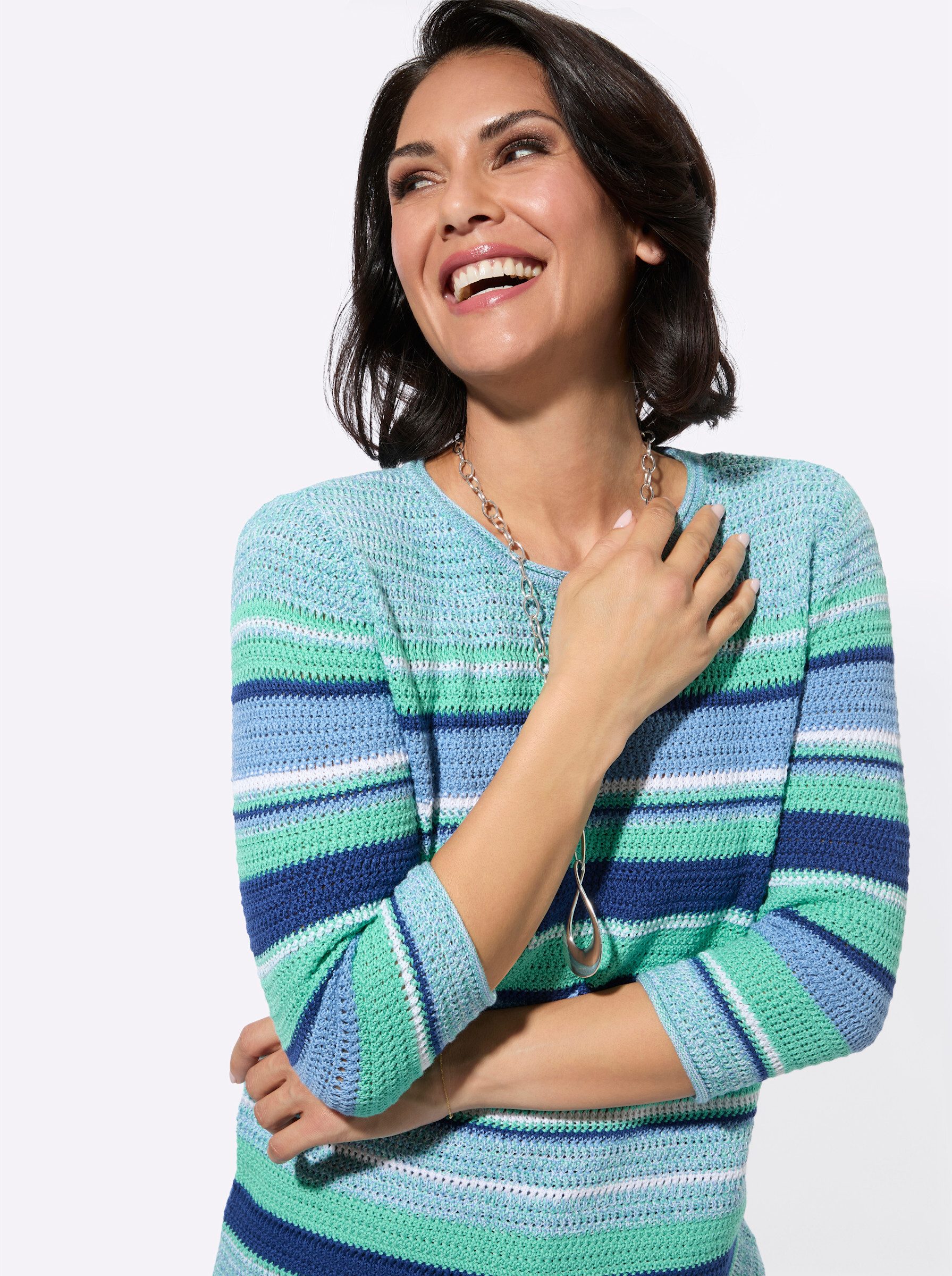 Witt Strickpullover Rundhals-Pullover 3/4-Arm Jersey