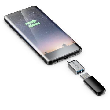 deleyCON deleyCON 2x USB-A auf USB-C OTG Adapter aus Alu Handy Smartphone Smartphone-Adapter