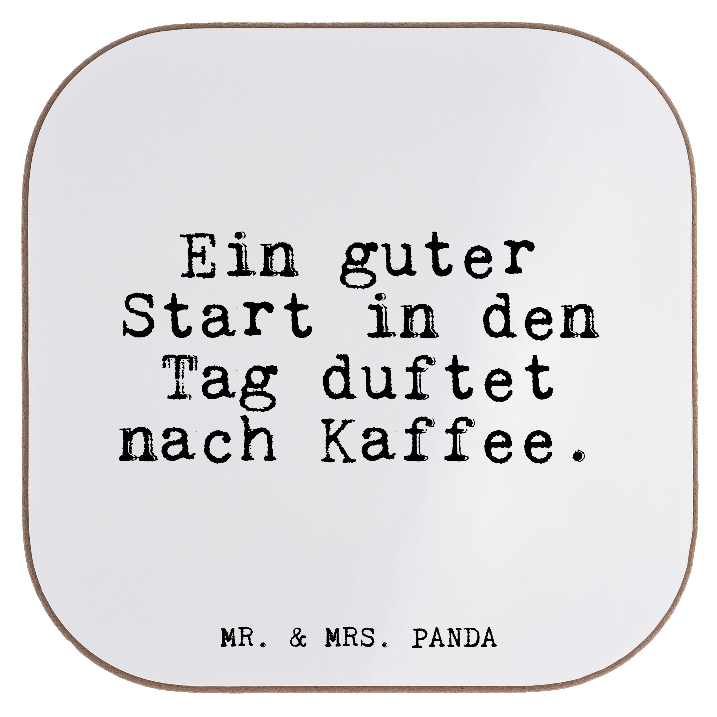Mr. & Mrs. Panda Getränkeuntersetzer »Ein guter Start in... Weiß
