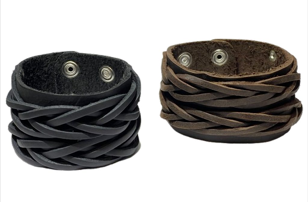 Westernlifestyle Lederarmband Nordic Wrap Breites Lederarmband geflochten – verstellbar
