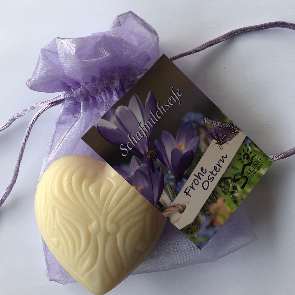 Saling Feste Duschseife Schafmilchseife Herz Ostern, 65 g