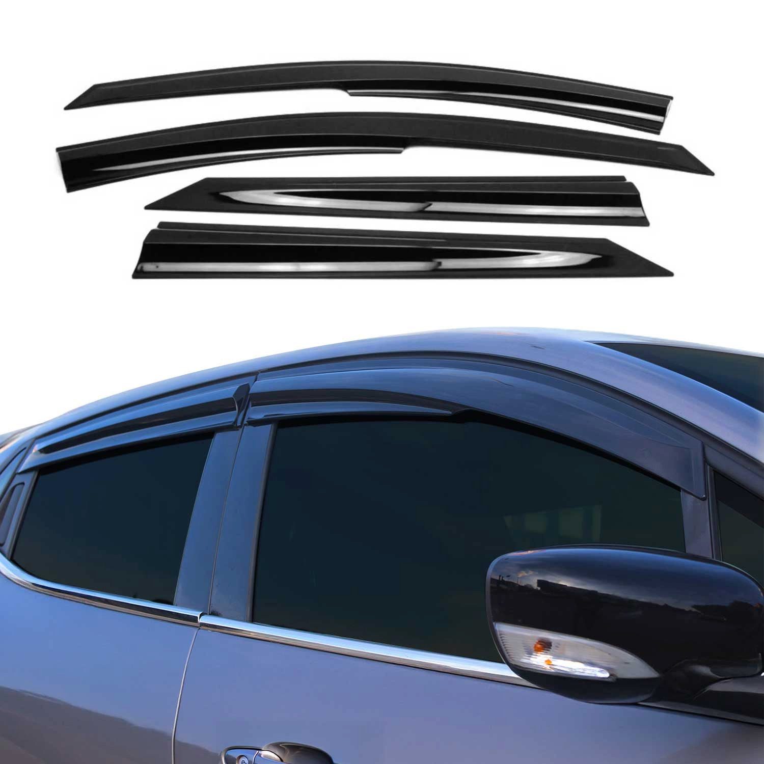 OMAC Lüftungsgitter 4x Windabweiser für VW Passat B8 2015-2019 Acryl Dunkel (4 St), Aerodynamisch, Einfache Montage, Waschstraßenfest