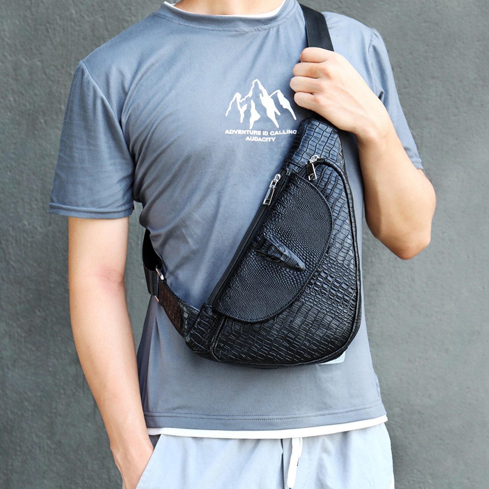 YUBRO-STUDIO Messenger Bag Herren Leder Sling günstig online kaufen