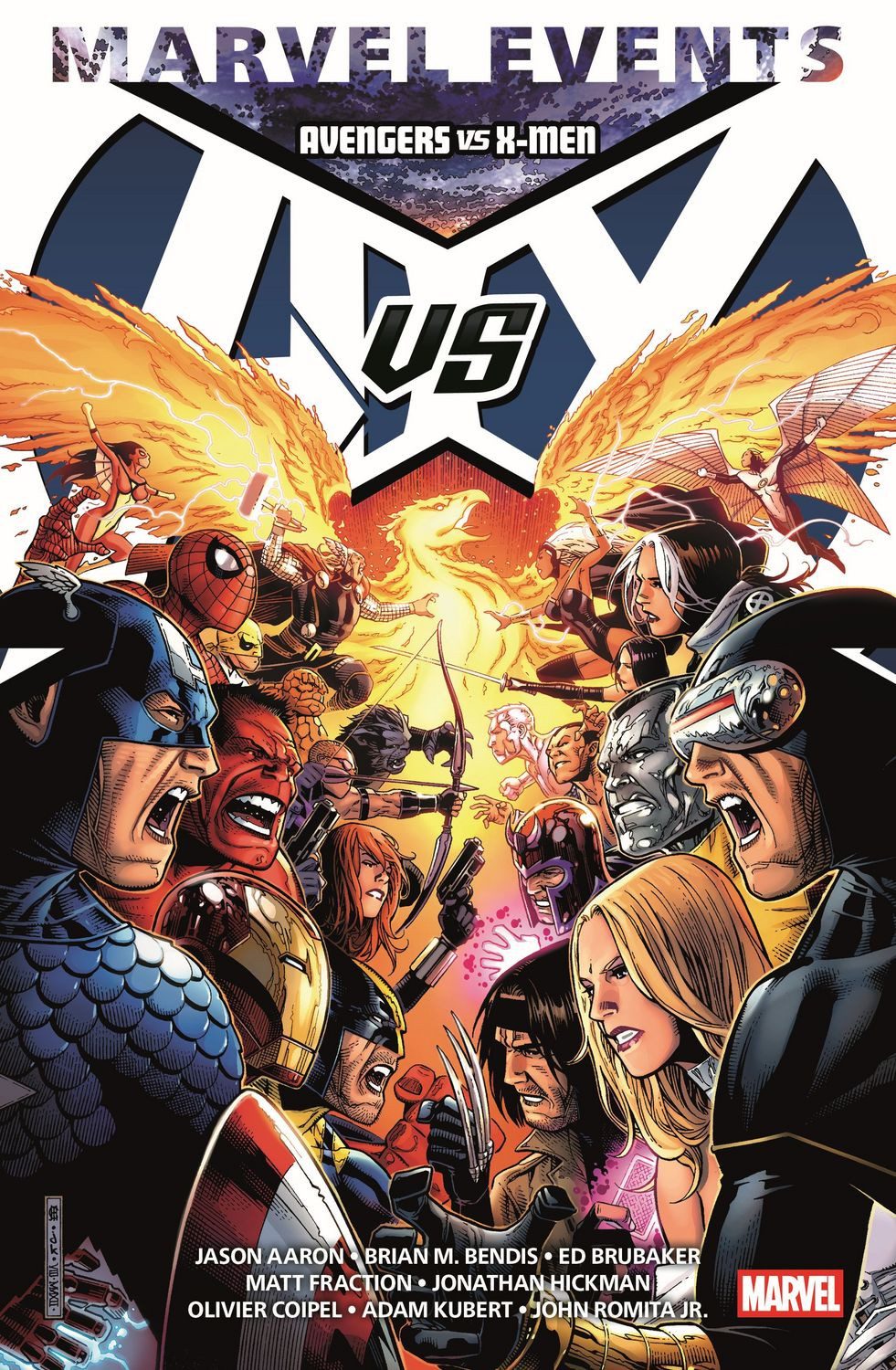 Comic Marvel Events: Avengers vs. X-Men Jason Aaron, Brian Michael Bendis, John Romita Jr., Ed Brubaker, Frank Cho