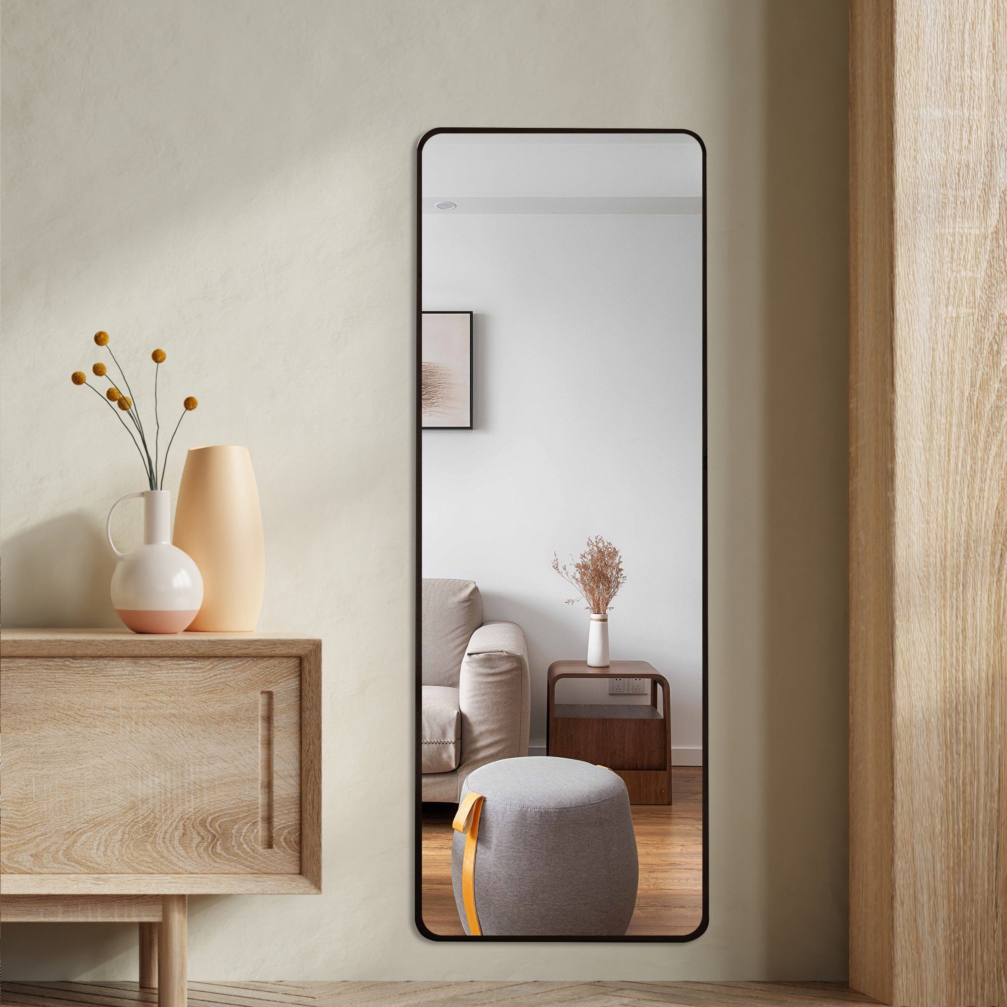 Boromal Standspiegel Spiegel groß Schwarz Wandspiegel Ganzkörperspiegel 160 günstig online kaufen