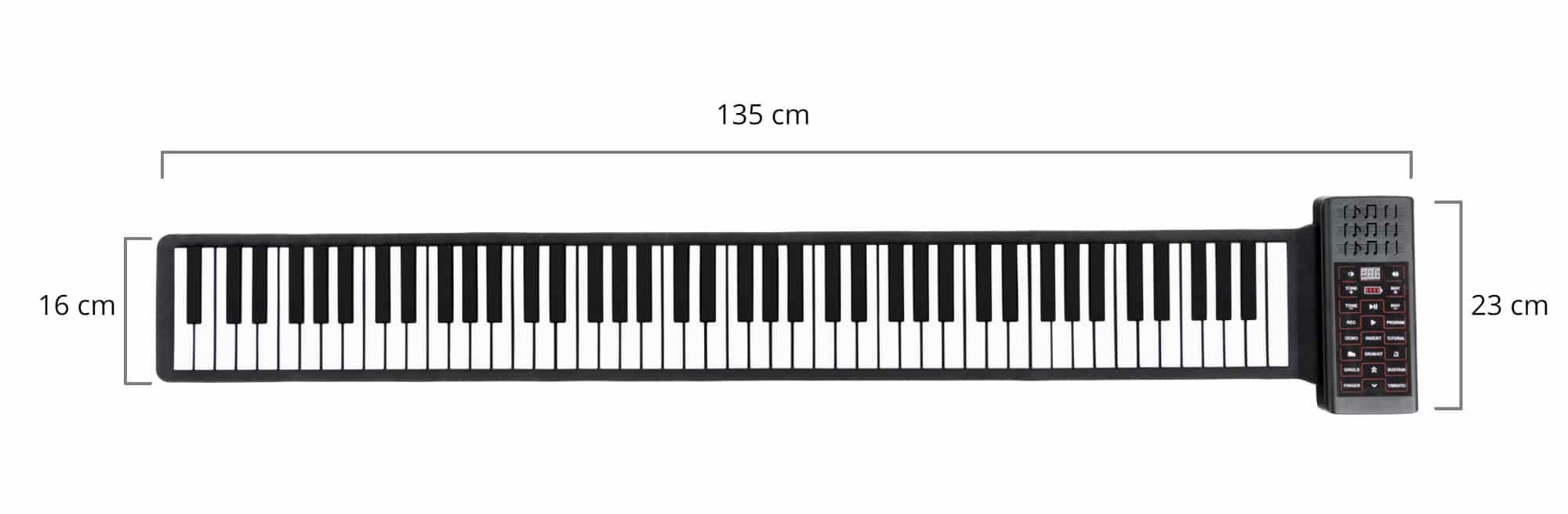 McGrey Spielzeug-Musikinstrument Rollpiano mit 88 Tasten - Zusammenrollbar mit Li-Ionen Akku, (3 tlg., Inkl. Ladekabel, Pedal und Bedienungsanleitung), 128 Klan – Bild 4 von 5