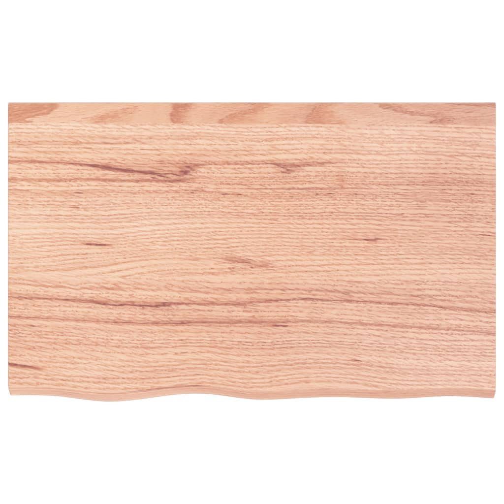 furnicato Tischplatte Hellbraun 80x50x2 Behandelt Massivholz Eiche cm