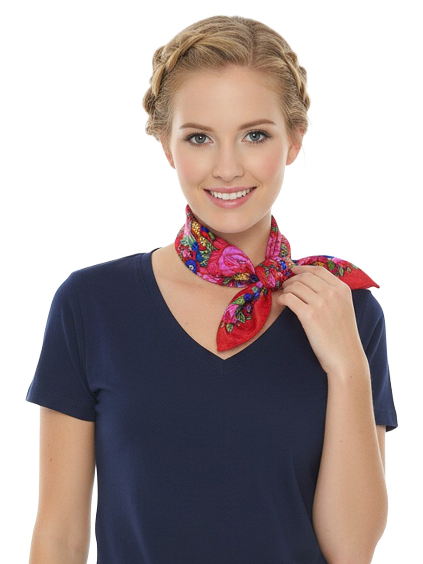 Moschen-Bayern Halstuch Trachtenhalstuch 100% Seide Trachtentuch Halstuch Nickituch Seidentuch