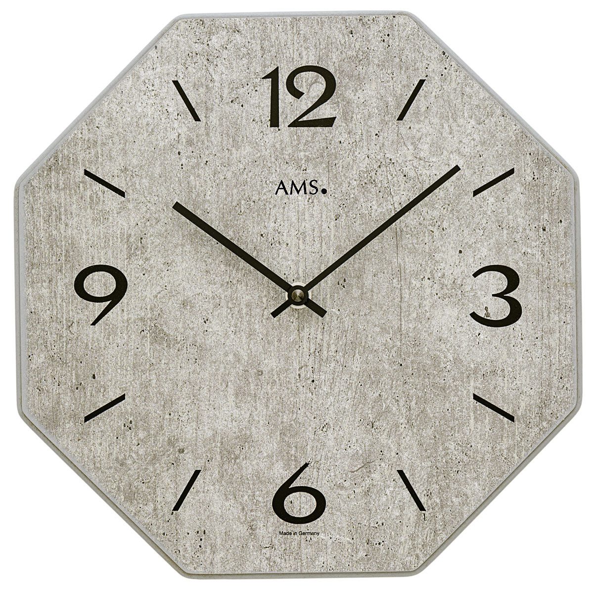 AMS Wanduhr (Quarzuhr, Holz, Wohnzimmer, Esszimmer, Küche, Arbeitszimmer, Büro,Flur)
