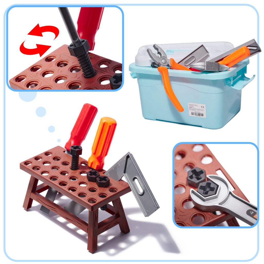 LA CUTE Kinder-Werkzeug-Set Kinder-Werkzeugset 48-teilig Handwerker-Spielze günstig online kaufen