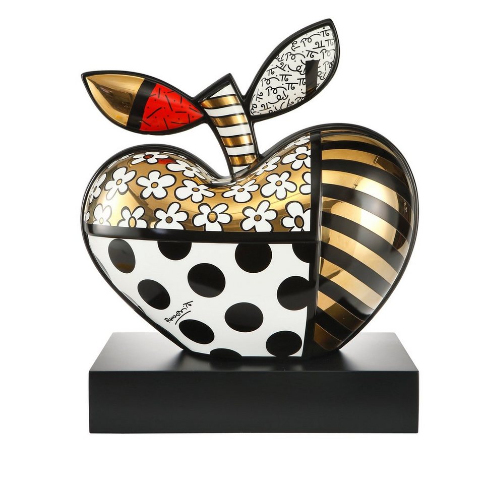 Goebel Dekofigur Goebel Pop Art Romero Britto 'RB P Golden Big Apple',  Limitiert auf 499 Stück weltweit