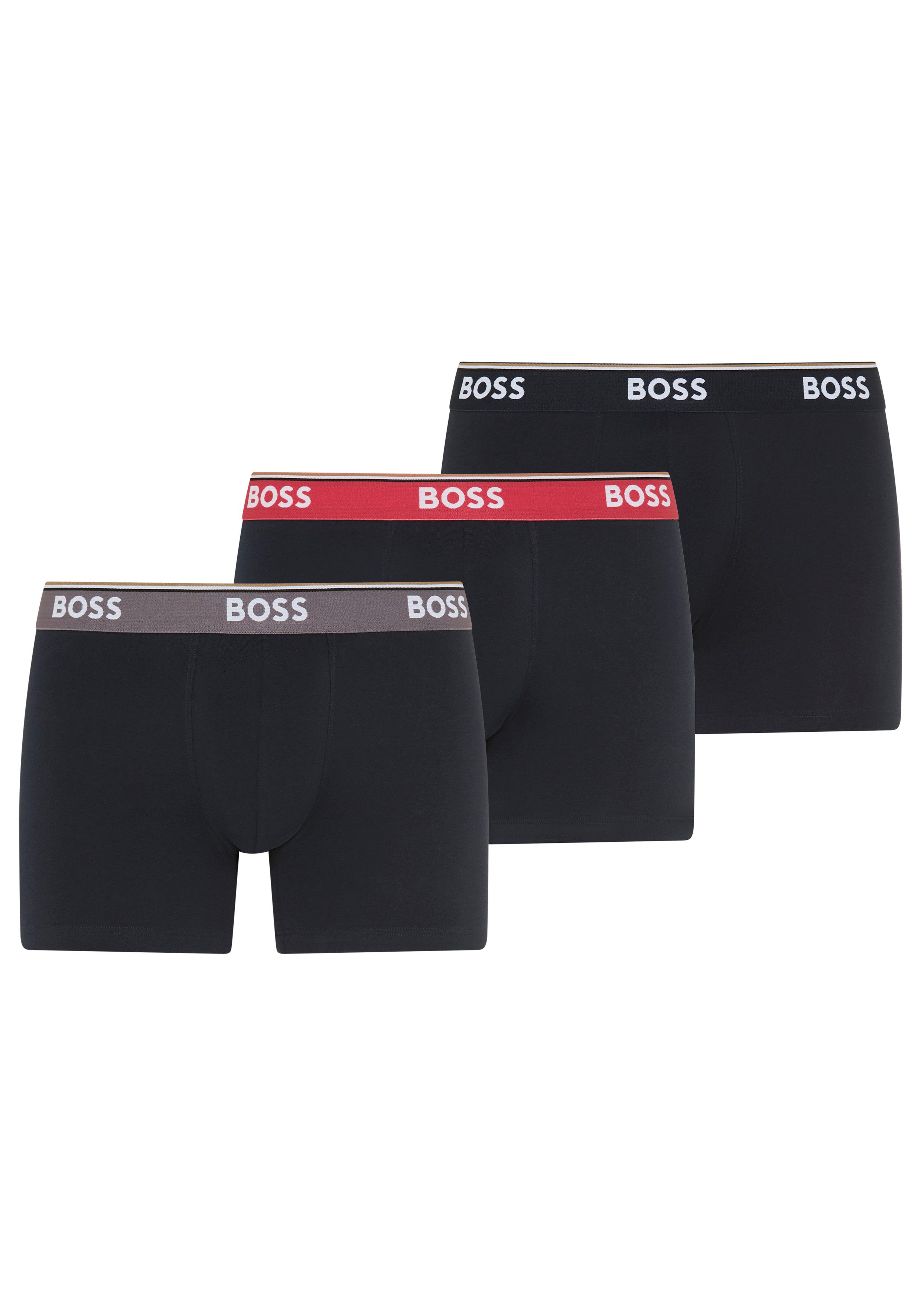 BOSS Boxershorts (Packung, 3-St) aus bequemer Stretch-Baumwolle, körpernah, mittlere Bundhöhe