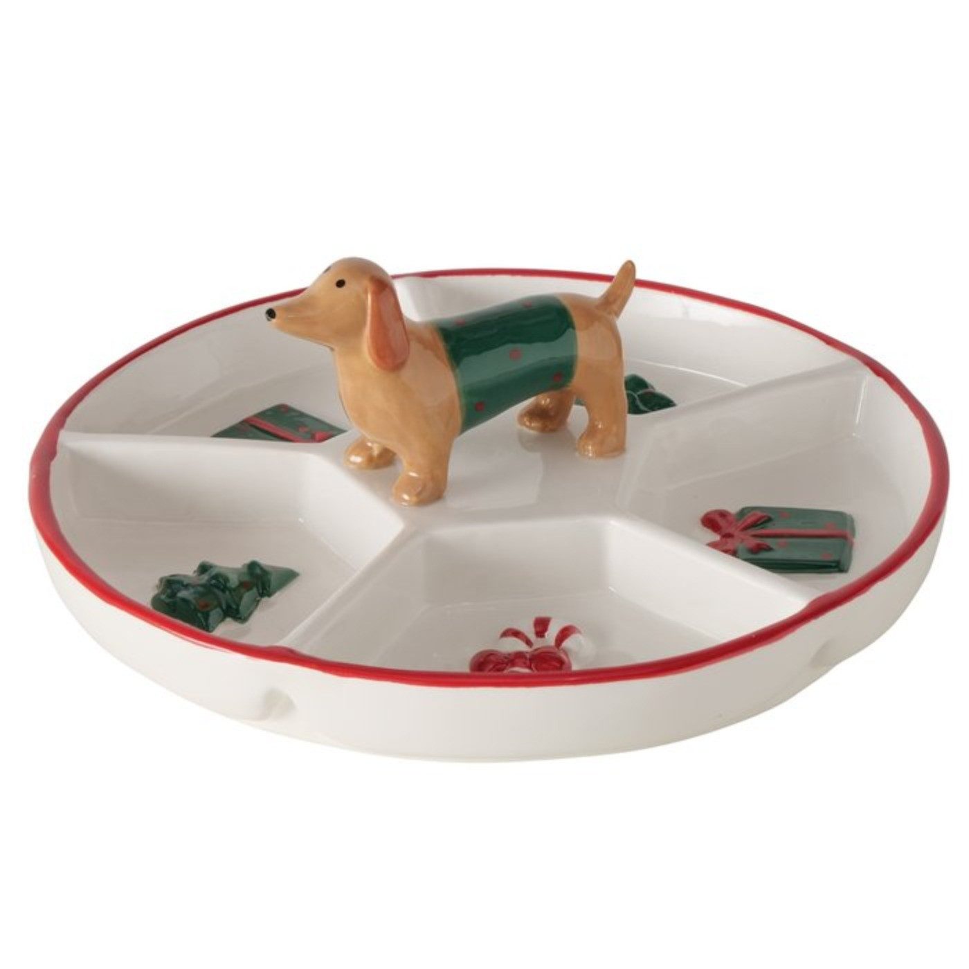 BOLTZE Snackschale Snackschale Maltipu D23cm aus Keramik Weihnachtliches Motiv