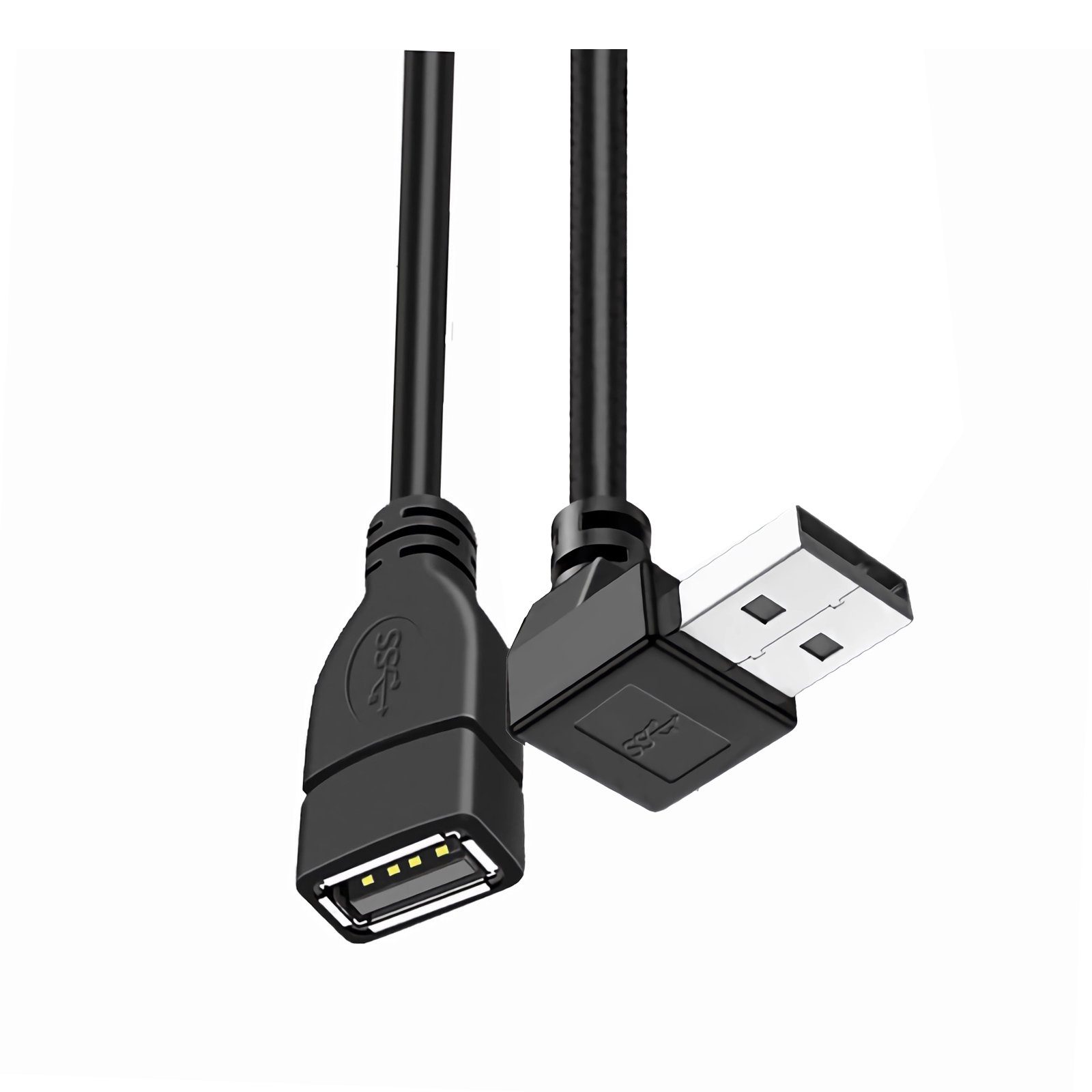 Bolwins G46 USB 2.0 Adapter Kabel Verlängerungskabel 90° nach oben abgewinkelt Computer-Kabel, USB 2.0 Typ A Stecker, nach oben abgewinkelt, USB 2.0 Typ A Buchse (20 cm), Nach oben abgewinkeltes Design, platzsparend