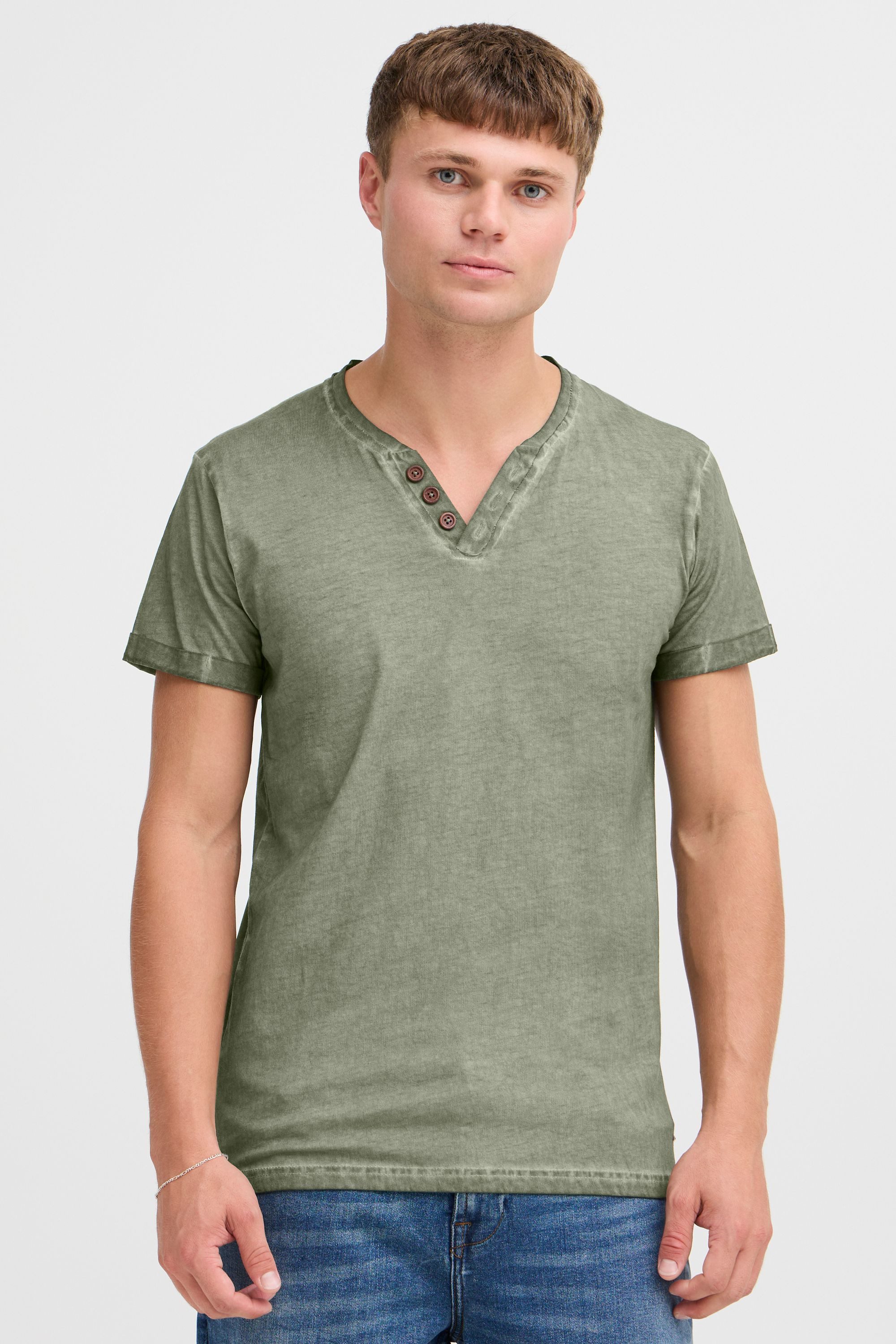 !Solid Rundhalsshirt SDTino Kurzarmshirt mit Knopfleiste günstig online kaufen