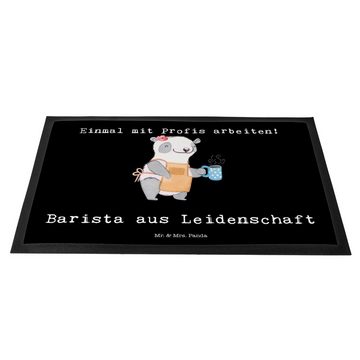 Fußmatte Barista aus Leidenschaft - Schwarz - Geschenk, Matte, Schmutzfänger, Mr. & Mrs. Panda, Höhe: 0.6 mm