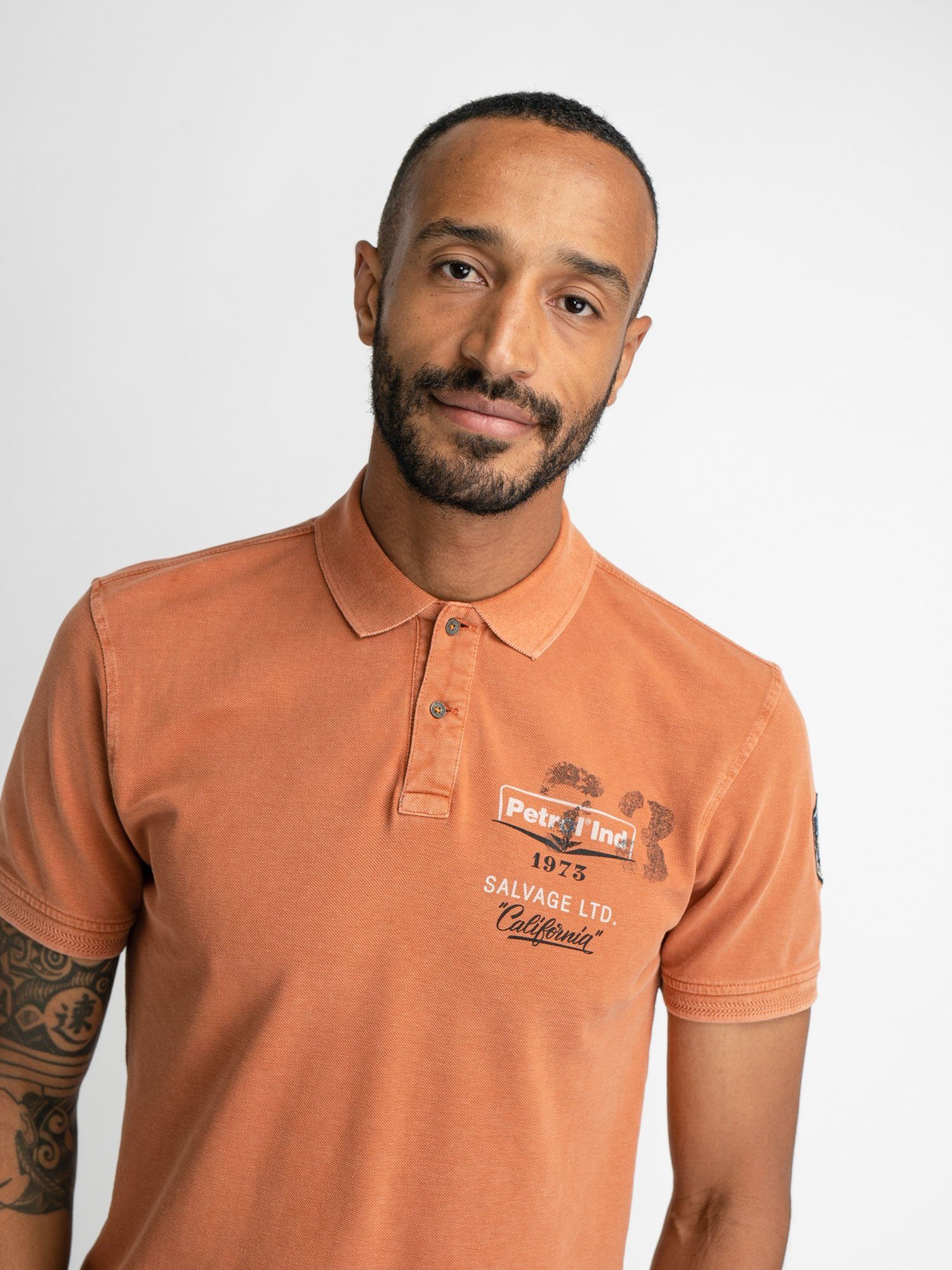 Polo Orange Industries Sleeve Short Poloshirt Petrol Men