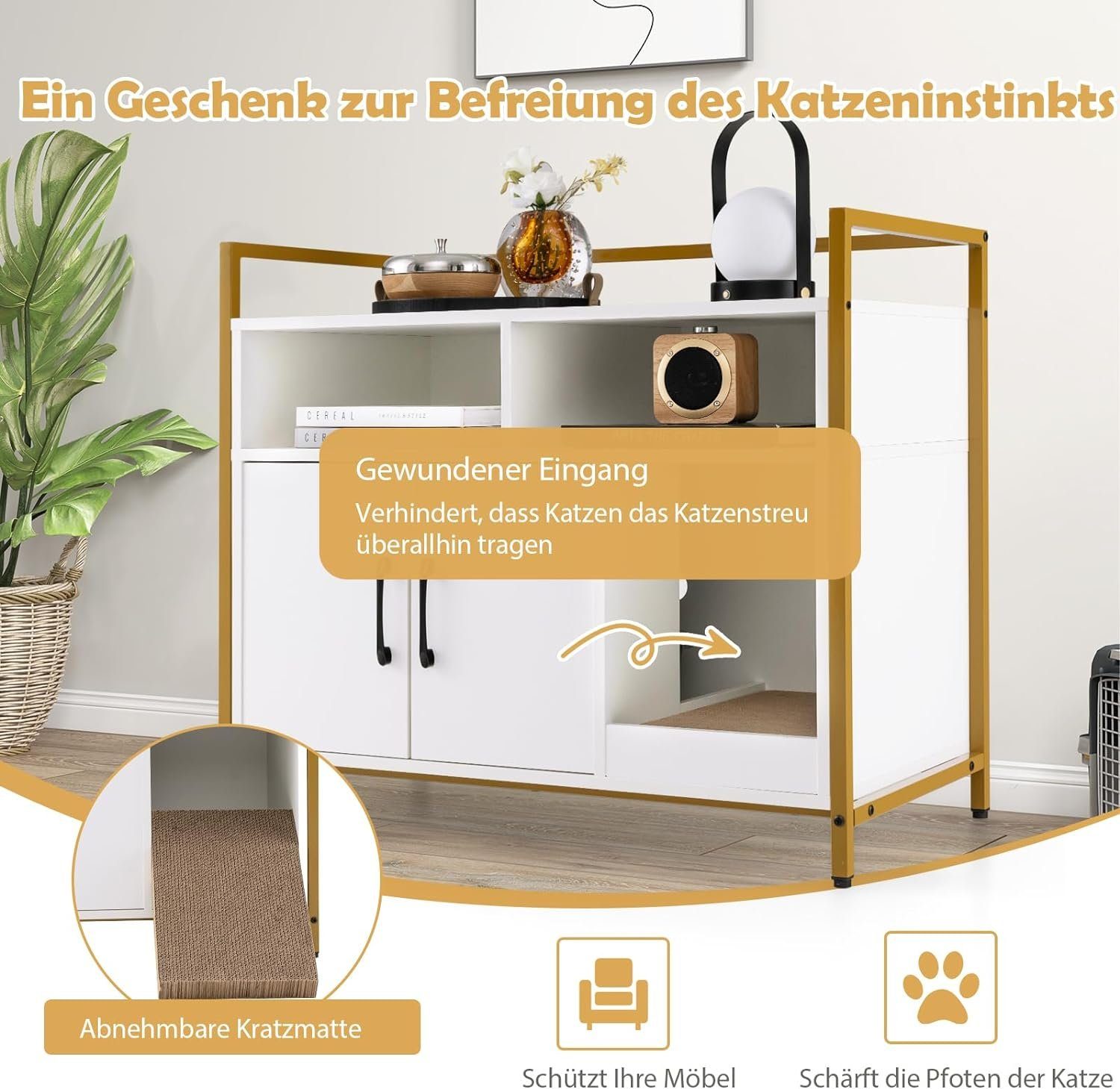 KOMFOTTEU Tierhaus 2 in 1 Katzenschrank günstig online kaufen