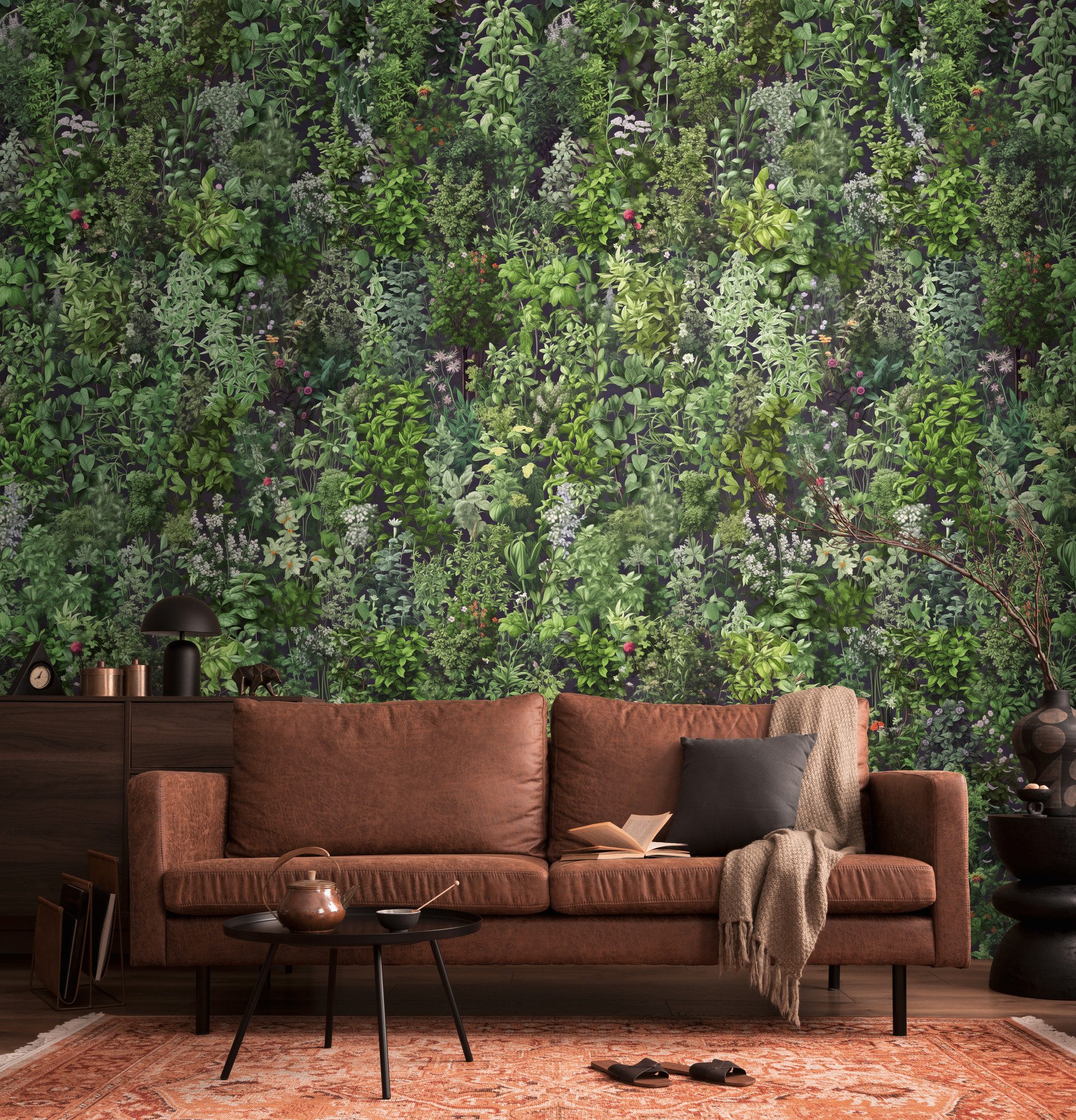 living walls Fototapete The Wall 4 Botanic – Üppige tropische Pflanzen Vlies-Fototapete, leicht strukturiert, matt, tropisch, botanisch, (1 St), Üppige tropische Pflanzen mit natürlicher Tiefenwirkung