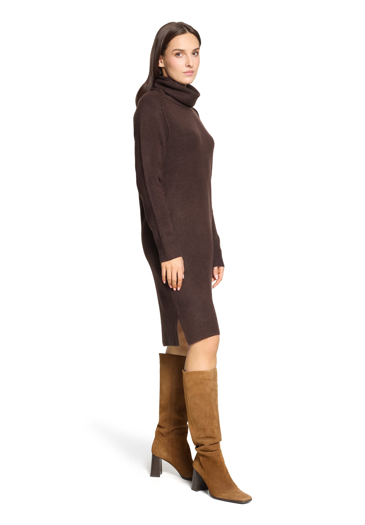 Cartoon Strickkleid Damen mit Turtle Neck
