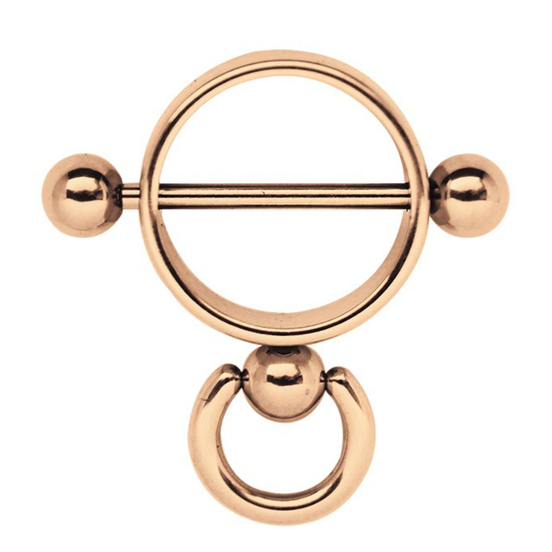 Adelia´s Brustwarzenpiercing Piercing Brustpiercing, Aus 316l Chirurgenstahl, rosegold beschichtet