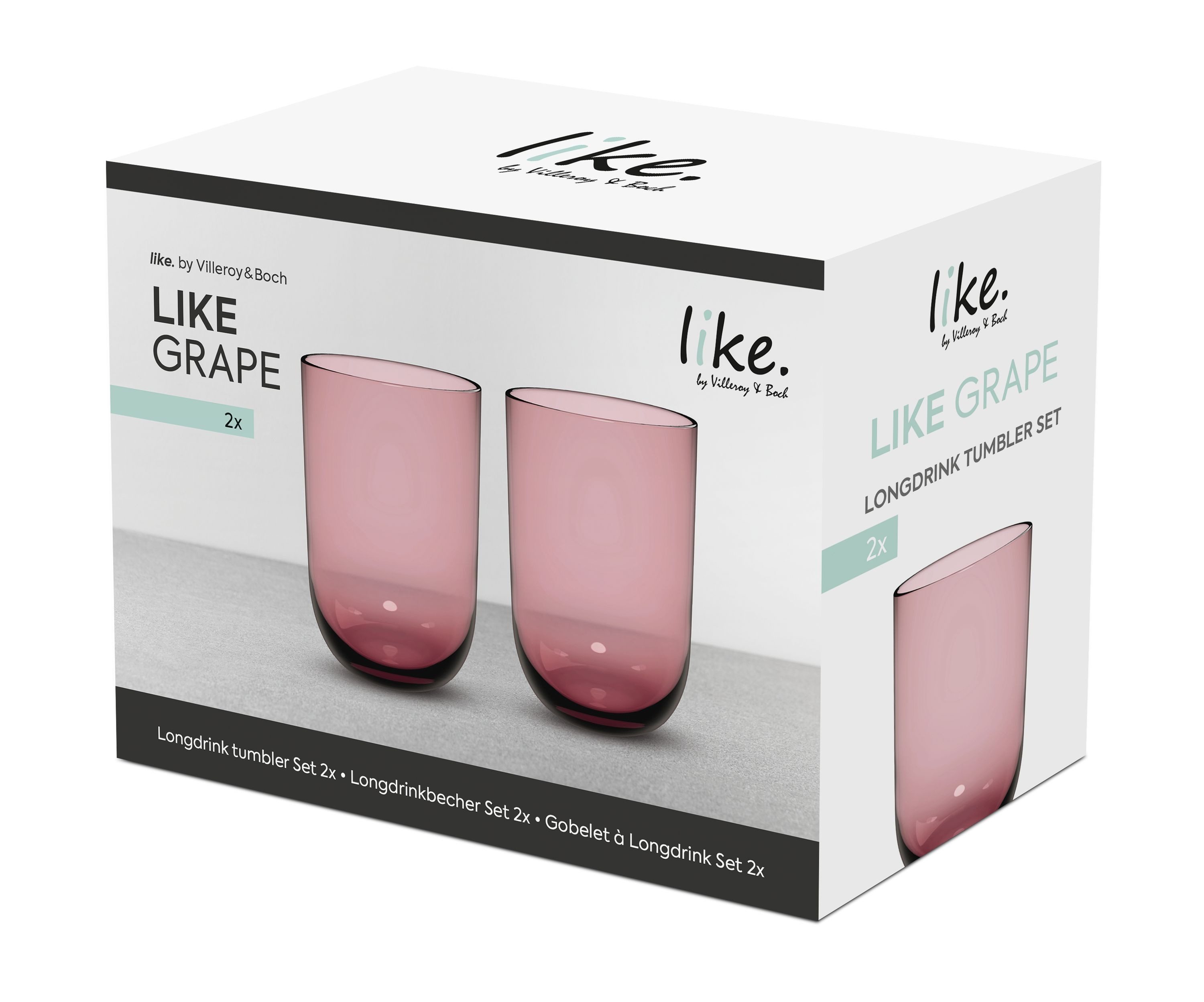 like. by Villeroy & Boch Gläser-Set Like Grape Longdrinkbecher Set 2tlg, Kristallglas