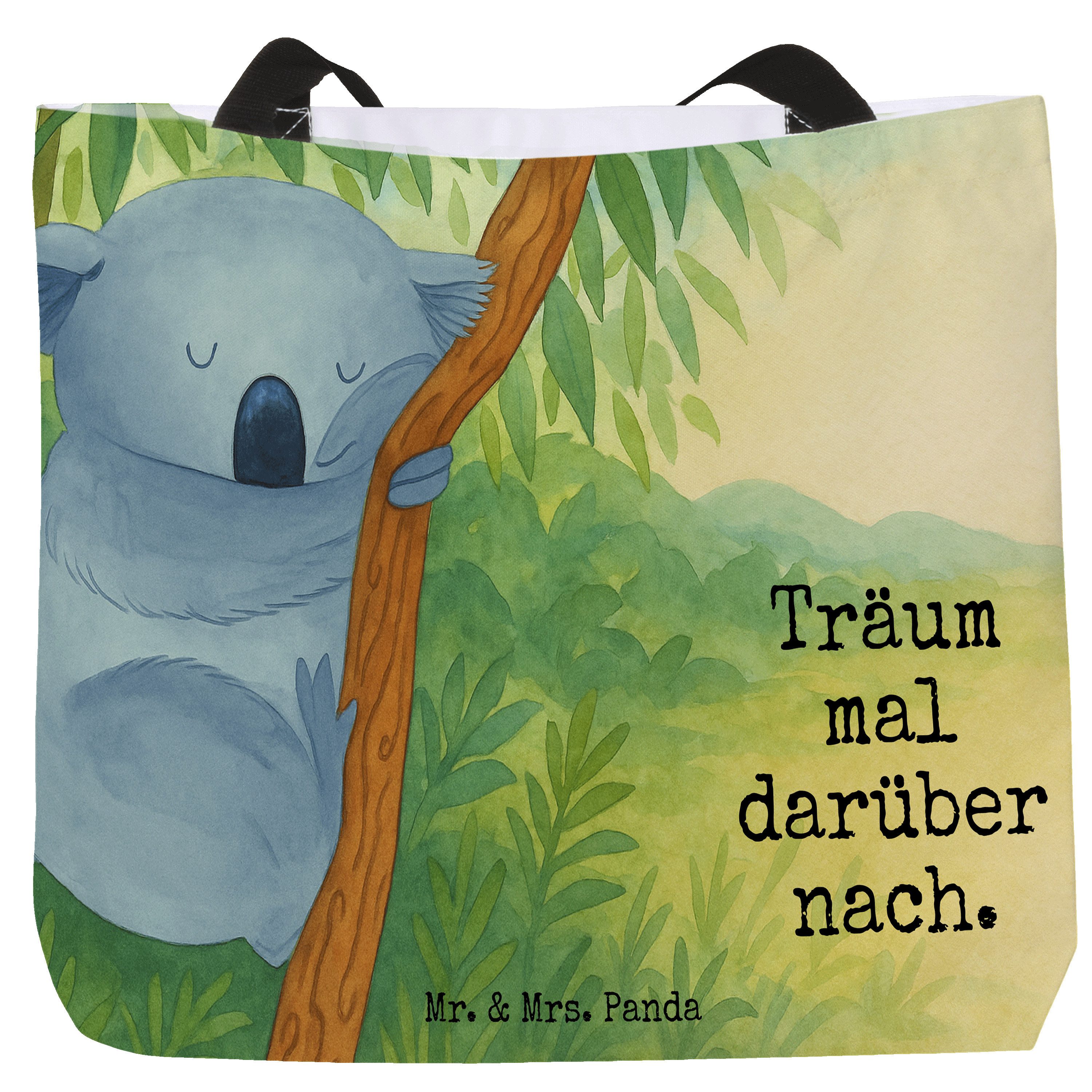 Shopper Koalabär Design, Schultasche, Weiß, Traum, Lustige Sprüche, Strandtas