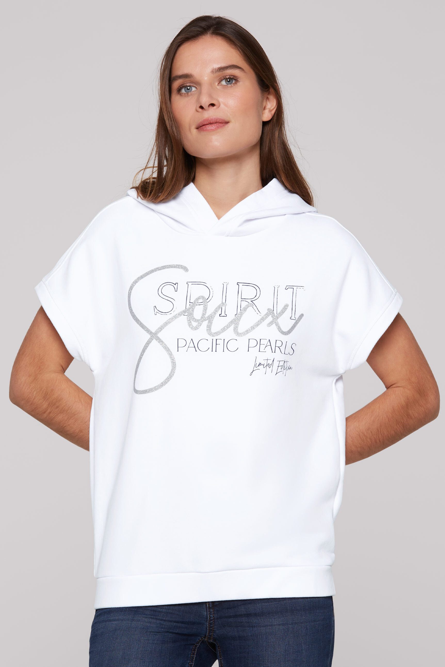 SOCCX Kapuzensweatshirt mit Gummizug im Saum