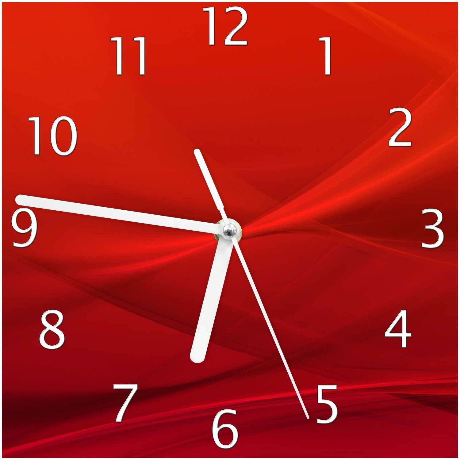 Wallario Wanduhr Abstrakte rotes Muster - günstig online kaufen