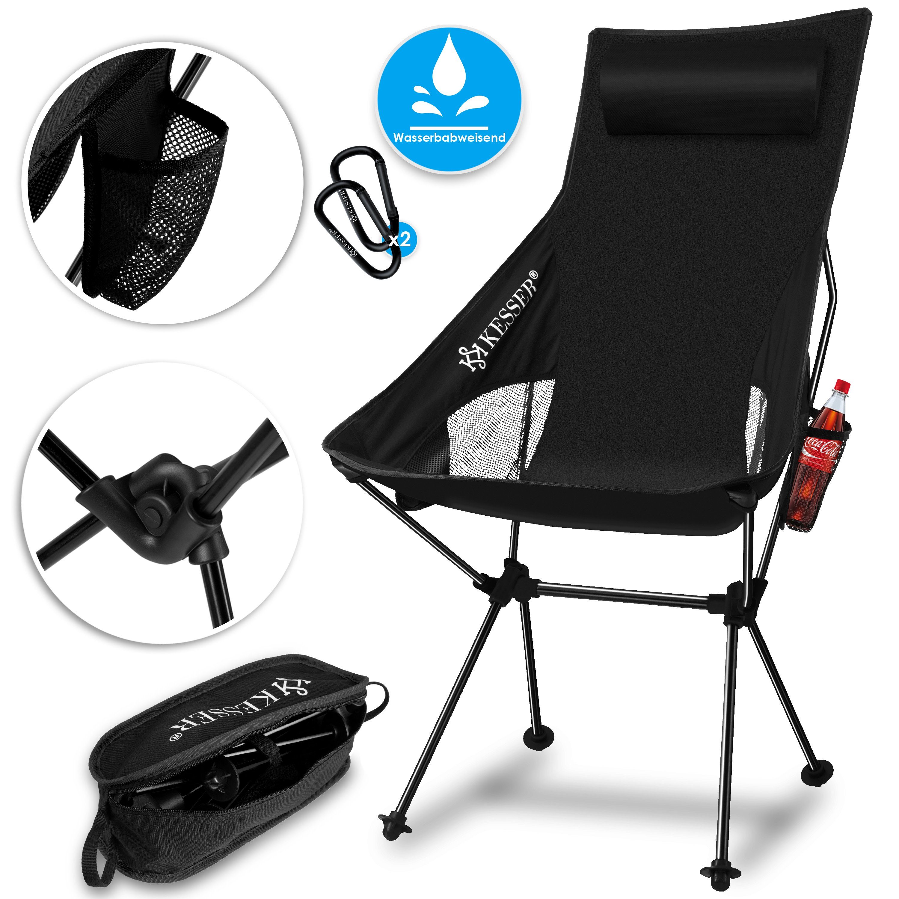KESSER Campingstuhl, Faltstuhl klappbar mit hoher Rückenlehne und